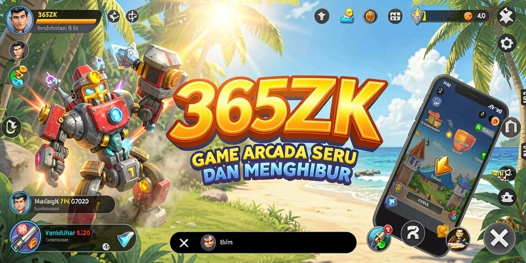 Tampilan layar permainan 365ZK dengan aksi seru permainan Arcade.