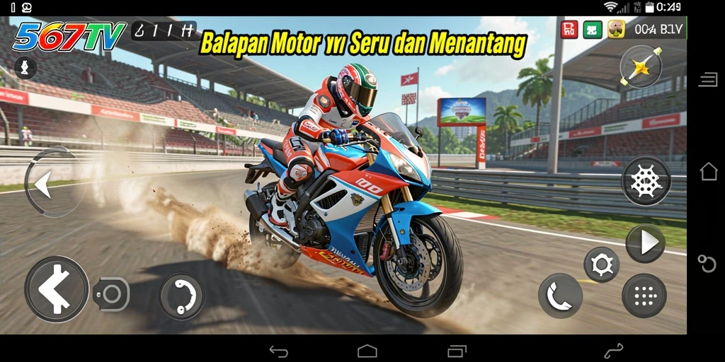 Tampilan menakjubkan dari gameplay balapan motor di 567TV.