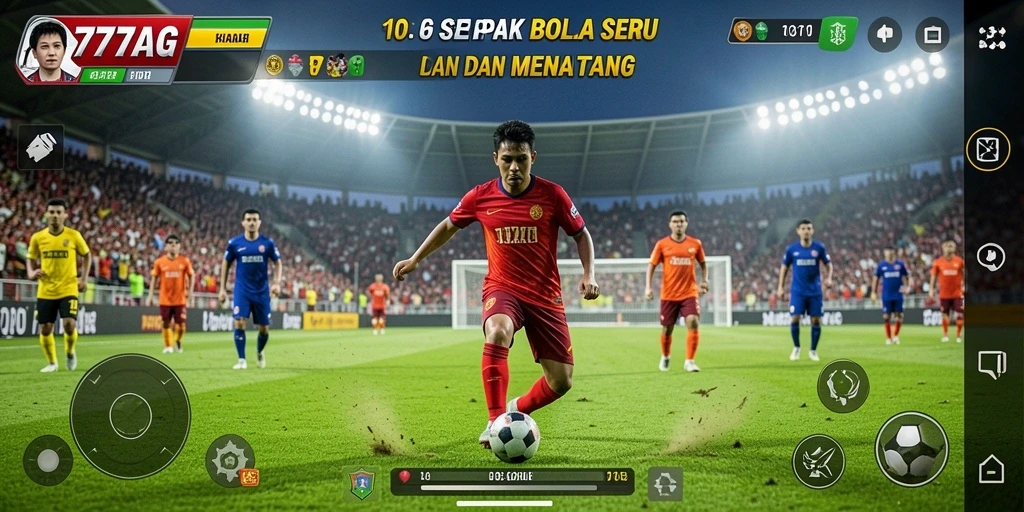 Tampilan permainan sepak bola yang mendebarkan dan menantang.