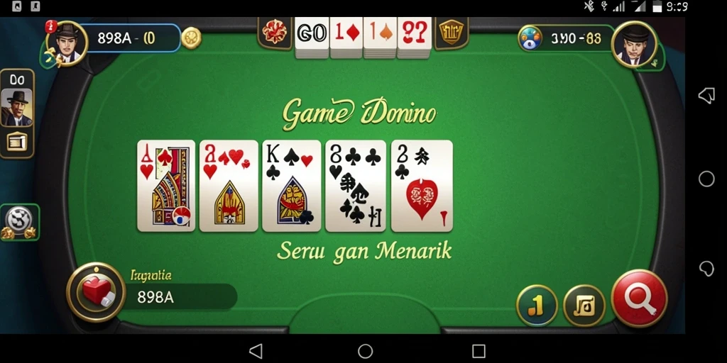 Gameplay seru 898A saat bermain Domino secara online.