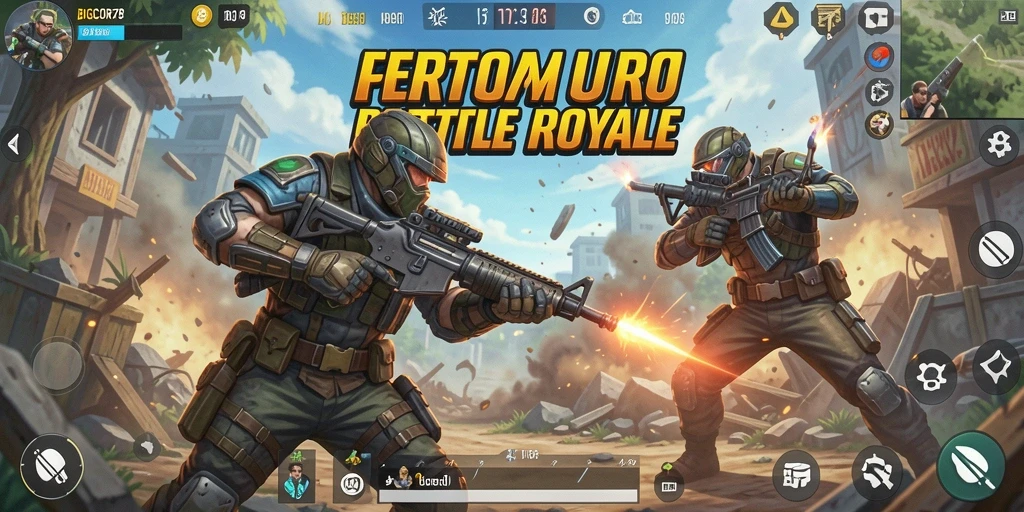 Screenshot menampilkan aksi seru dalam permainan Battle Royale.