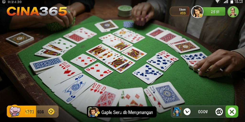 Tampilan gameplay CINA365 yang seru dalam permainan Gaple.