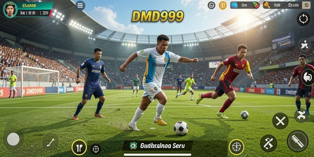 Gameplay DMD999 menunjukkan aksi olahraga yang mendebarkan.