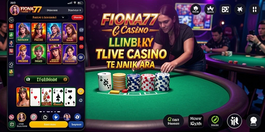 Screenshot gameplay Live Casino yang menampilkan dealer dan pemain interaktif.