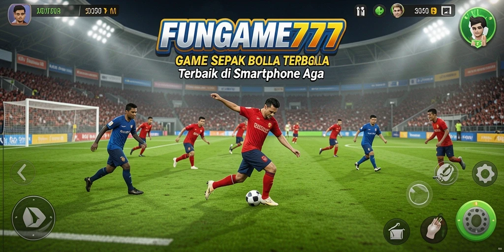 Tampilan gameplay seru dari pertandingan sepak bola di FUNGAME777.