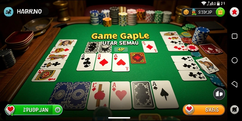 Tampilan gameplay seru dari HARAPJP saat bermain Gaple.