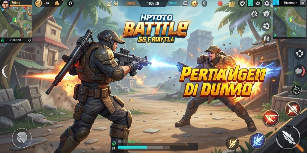 Screenshot HPTOTO menampilkan aksi seru dalam pertarungan Battle Royale.