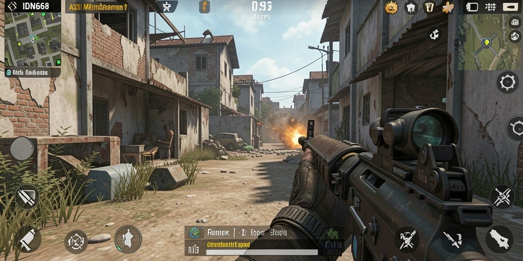 Screenshot IDN668 menampilkan aksi mendebarkan dalam gameplay FPS.