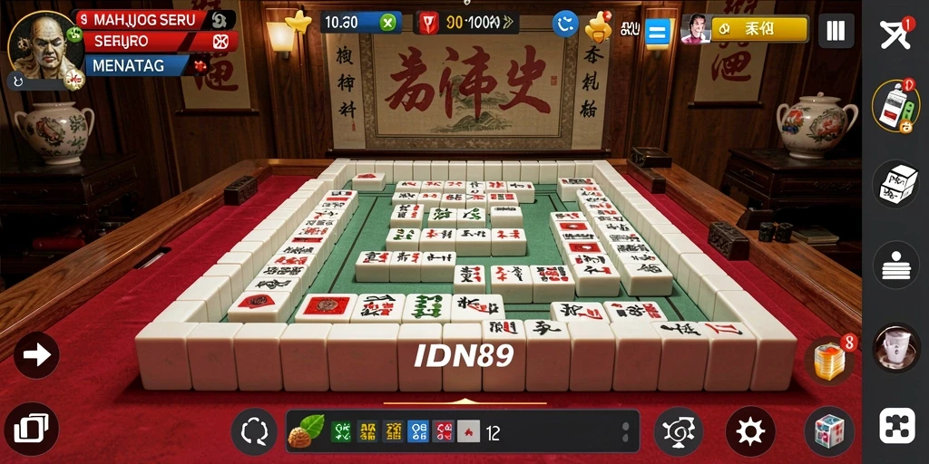Tampilan screenshot dari gameplay menarik IDN89 dalam permainan Mahjong.