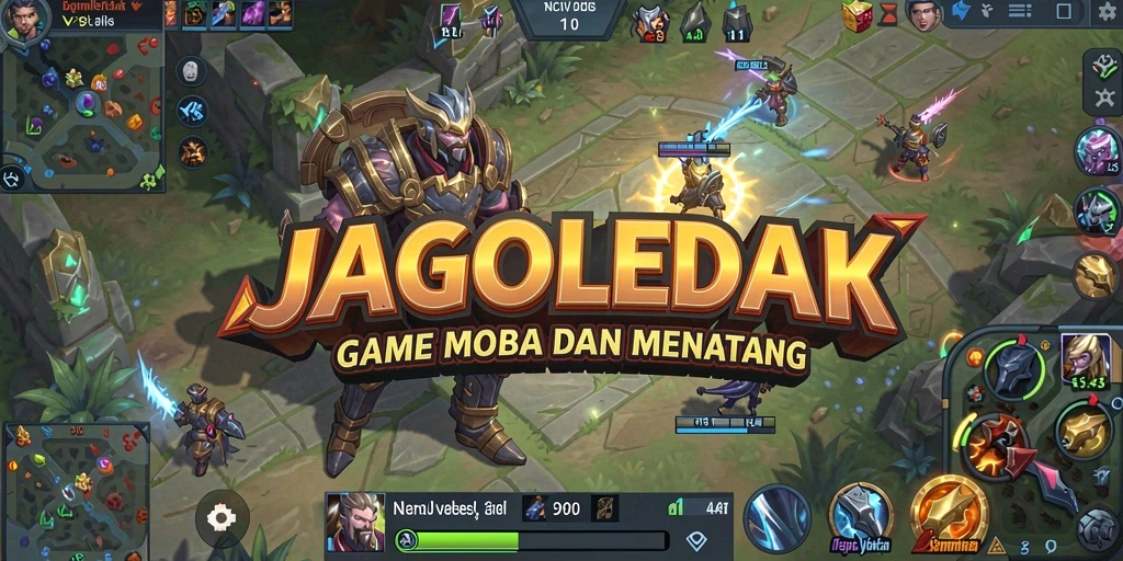 Tampilan gameplay seru dari JAGOLEDAK dengan pertarungan tim yang intens.