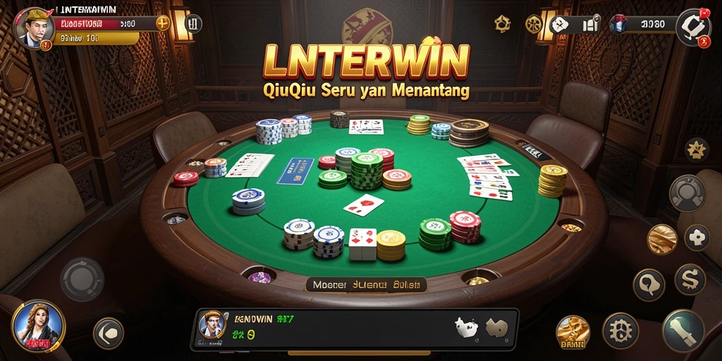 Screenshot gameplay LNTERWIN menampilkan aksi seru bermain QiuQiu.