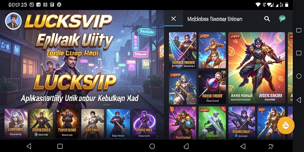 Screenshot utama LUCKSVIP yang menunjukkan tampilan antarmuka aplikasi Utility.