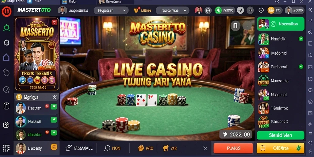 Gameplay MASTERTOTO Live Casino yang mendebarkan dengan dealer langsung.