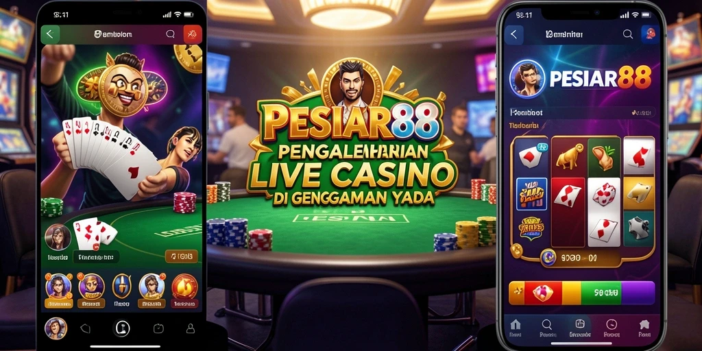 Tampilan gameplay PESIAR88 dengan dealer langsung dan permainan seru.