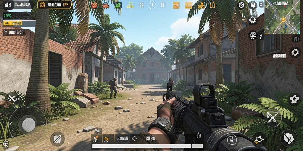 Screenshot menunjukkan aksi intens dalam gameplay RAJABUAYA.