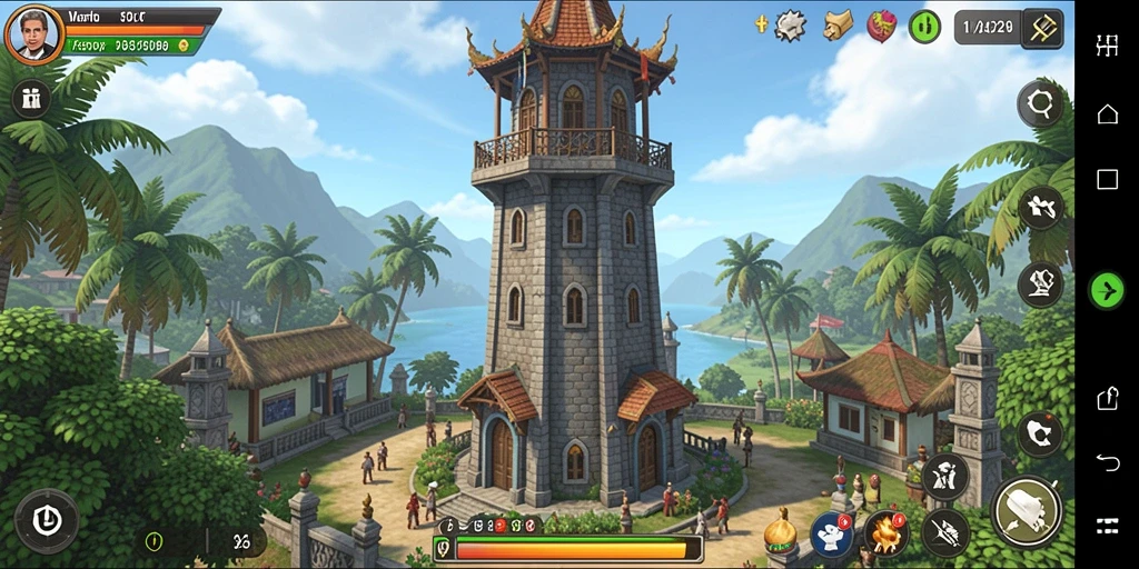 Screenshot V21 menampilkan aksi menegangkan dalam permainan Tower Defense.