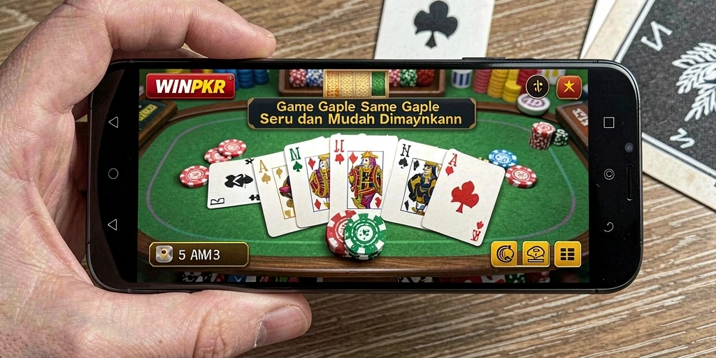 Gameplay seru Gaple dalam aplikasi WINPKR.