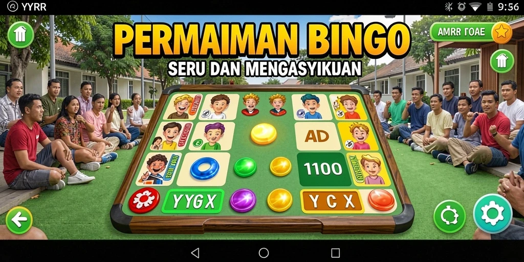 Tampilan gameplay seru dalam YYRR, menyajikan Bingo yang menarik.